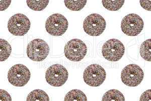 seamless pattern of chockolate glazed donuts