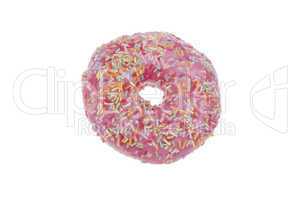 donut with pink glaze isolated