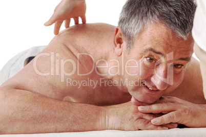 Senior man at the massage