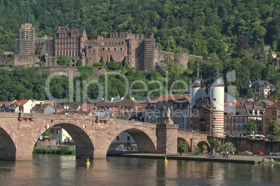 Schloss und Brücke in Heidelberg