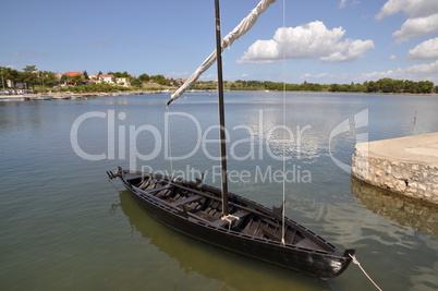 boot bei nin, kroatien