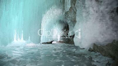 Ice grotto on Baikal lake