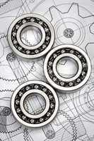 ball bearings on technical drawing