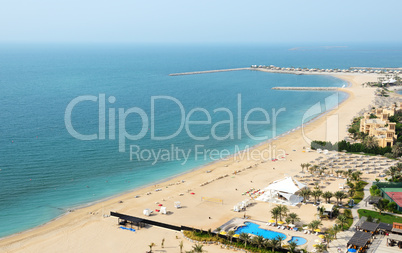 beach of the luxury hotel, ras al khaima, uae