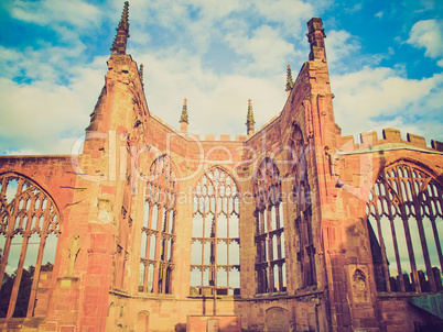 retro look coventry cathedral ruins