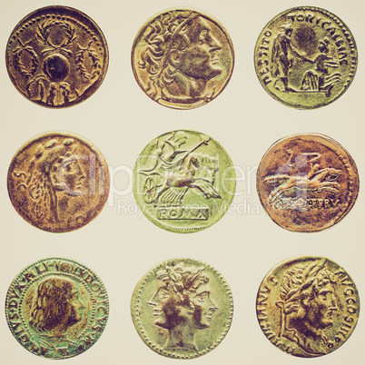 retro look roman coin