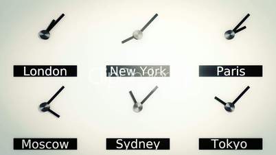 time zones around the world in vintage style