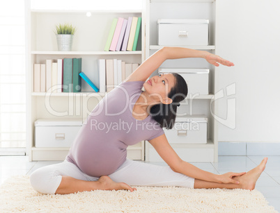Woman meditation yoga at home