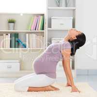 Yoga woman meditating at home