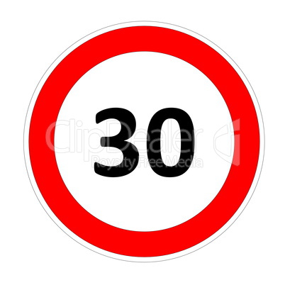 30 speed limit sign