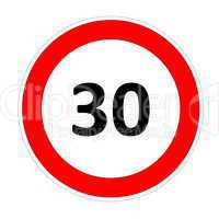 30 speed limit sign