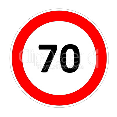 70 speed limit sign