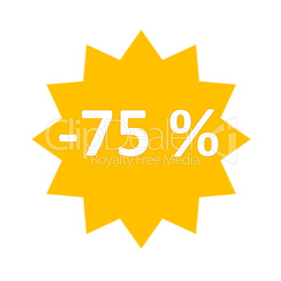 75 percent sale icon