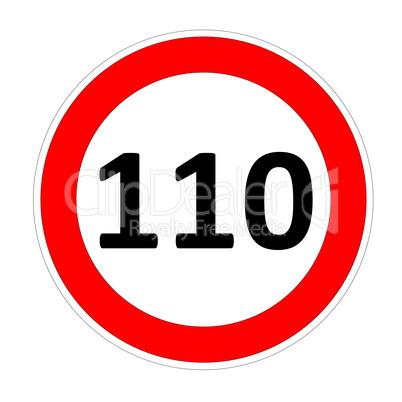 110 speed limit sign