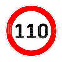 110 speed limit sign