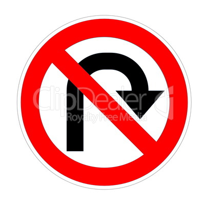 Do not u- turn on right sign