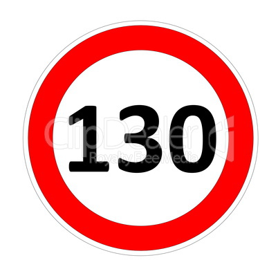 130 speed limit sign