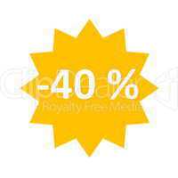 40 percent sale icon
