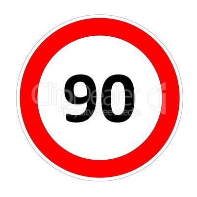 90 speed limit sign