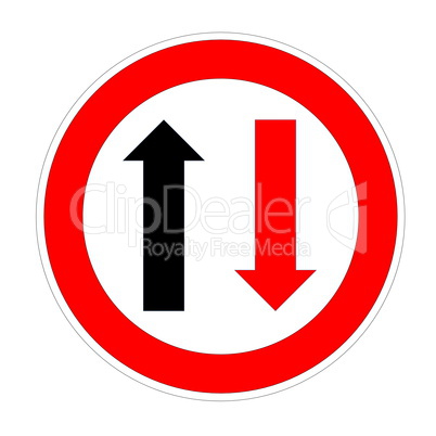Priority for incoming traffic sign