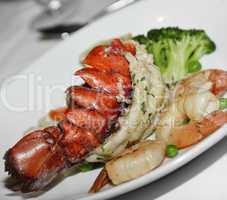 Lobster Tail And Shrimps