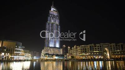 Night view on Down town of Dubai city