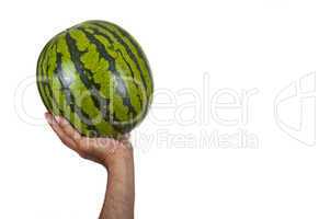 melone und hand