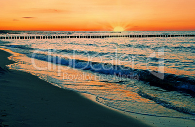 sunset baltic sea