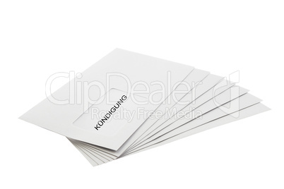 Kundigung Batch of Envelopes isolated on White