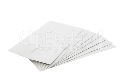 Batch of Envelopes isolated on White