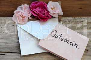 Gutschein Rosen Brief