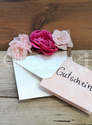 Gutschein Rosen Brief