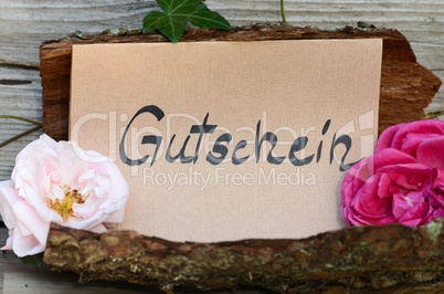 Gutschein Rosen Brief