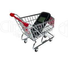 shopping cart with a cell phone