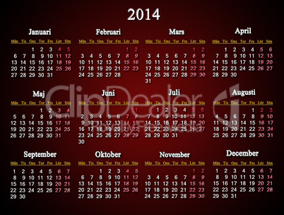 beautiful claret calendar for 2014 year