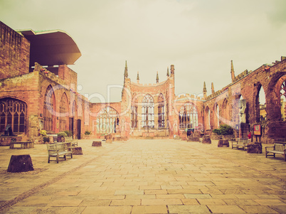 retro look coventry cathedral ruins