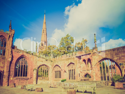 retro look coventry cathedral ruins