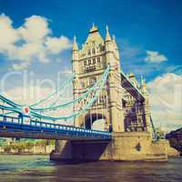 vintage look tower bridge, london