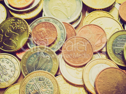 retro look euro coins