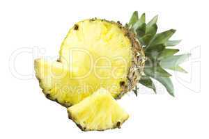 Ripe pineapple with slices