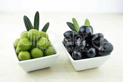 Black and Green Olives