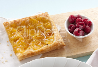 Pineapple Galette With Raspberries