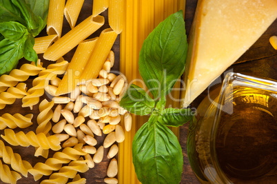 italian basil pesto pasta ingredients