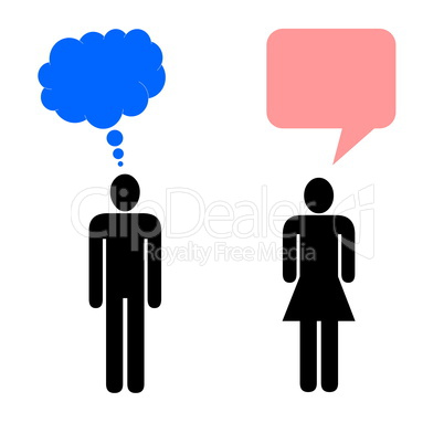 Man and woman communication