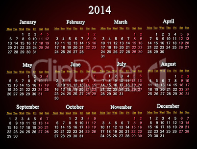beautiful claret calendar for 2014 year