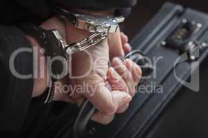 Woman In Handcuffs Carrying Briefcase