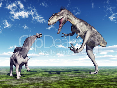 Die Dinosaurier Amargasaurus und Megalosaurus