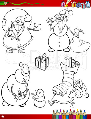 cartoon christmas themes coloring page