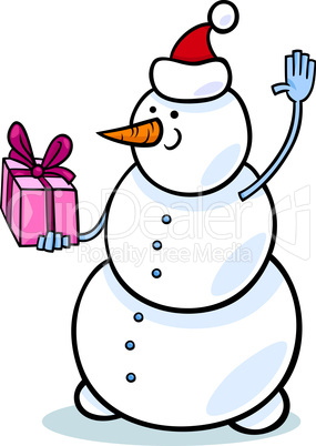 christmas snowman cartoon illustration