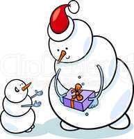 christmas snowmen cartoon illustration
